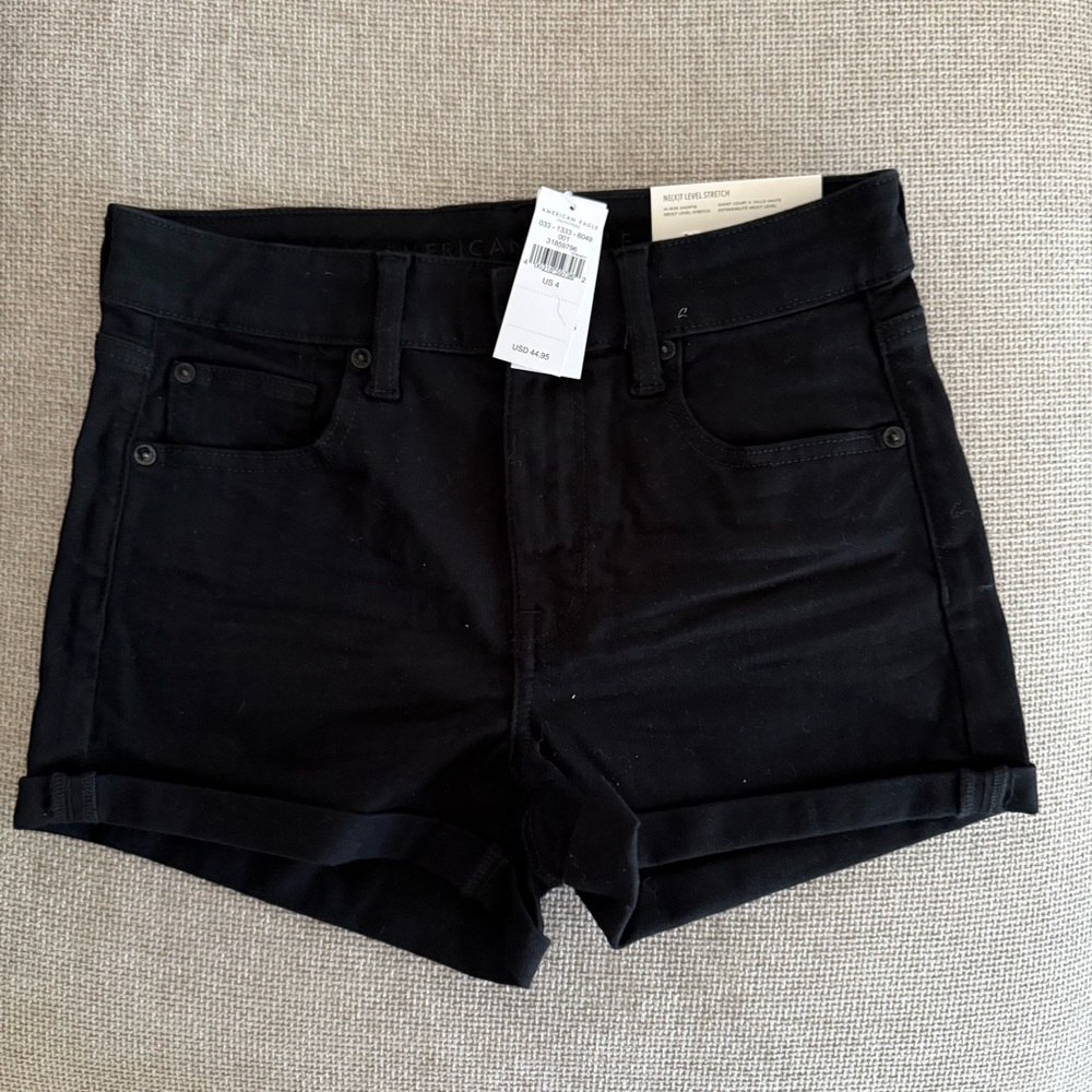 American Eagle Black Denim Shorts Sz 4